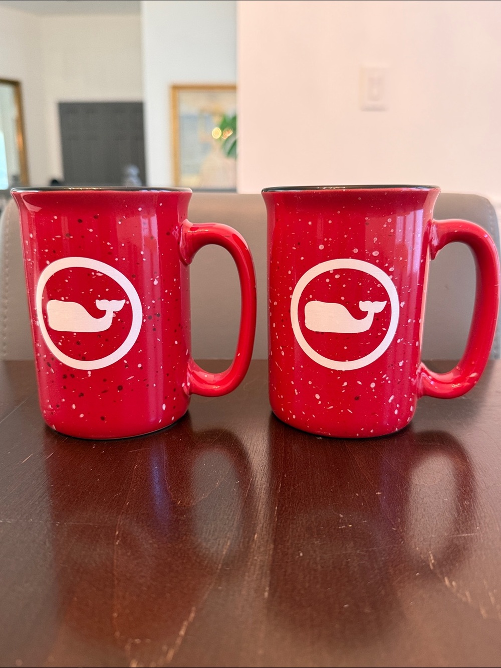 Vineyard Vines Red Campfire Holiday Red Mugs - Set of 2